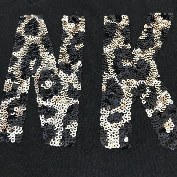 PINK Victoria Secret Leopard Print Sequence Black Long Sleeve Top Size XS - Picture 5 of 5